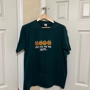 Green Graphic T-Shirt with Yak Design